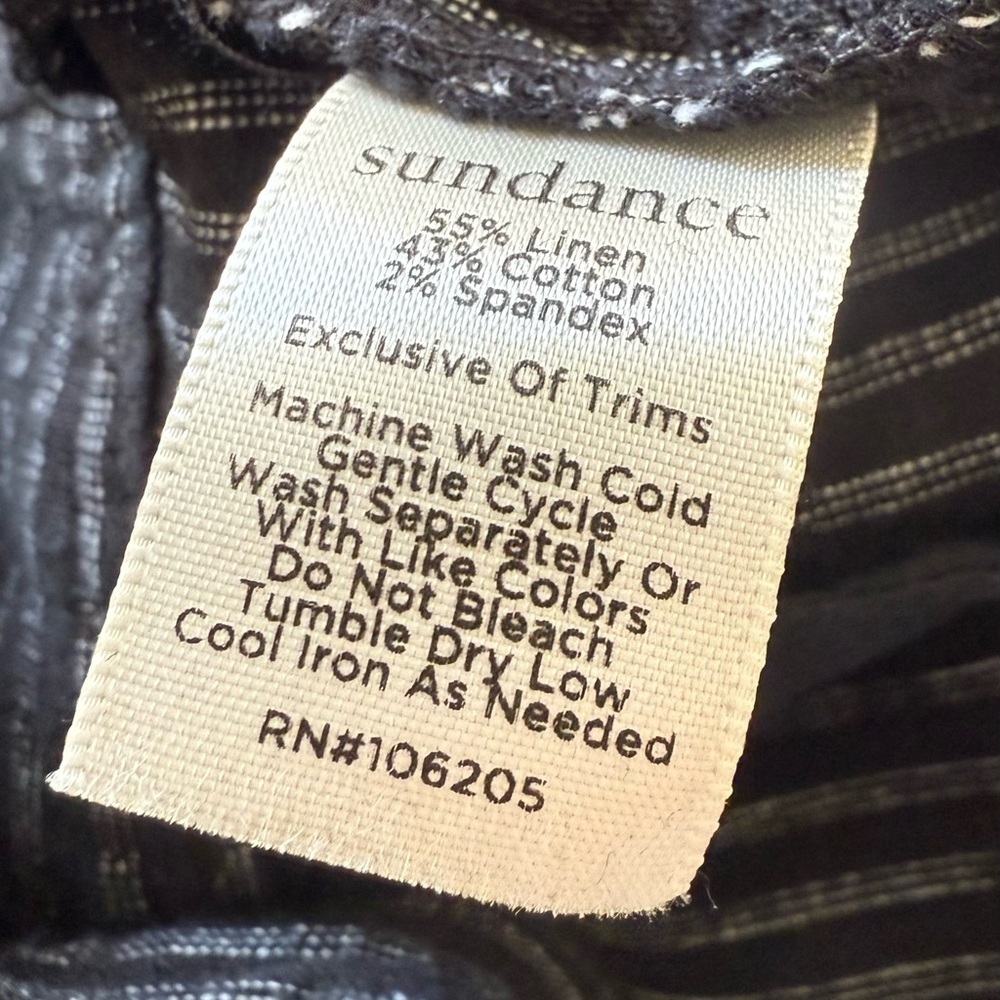 Sundance Amelia Stripe Trouser Linen Blend Pants in Size P6 - Picture 10 of 11